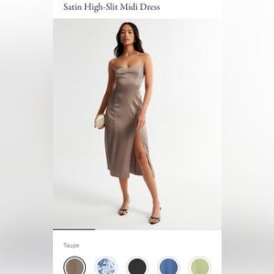 White Satin Midi dress